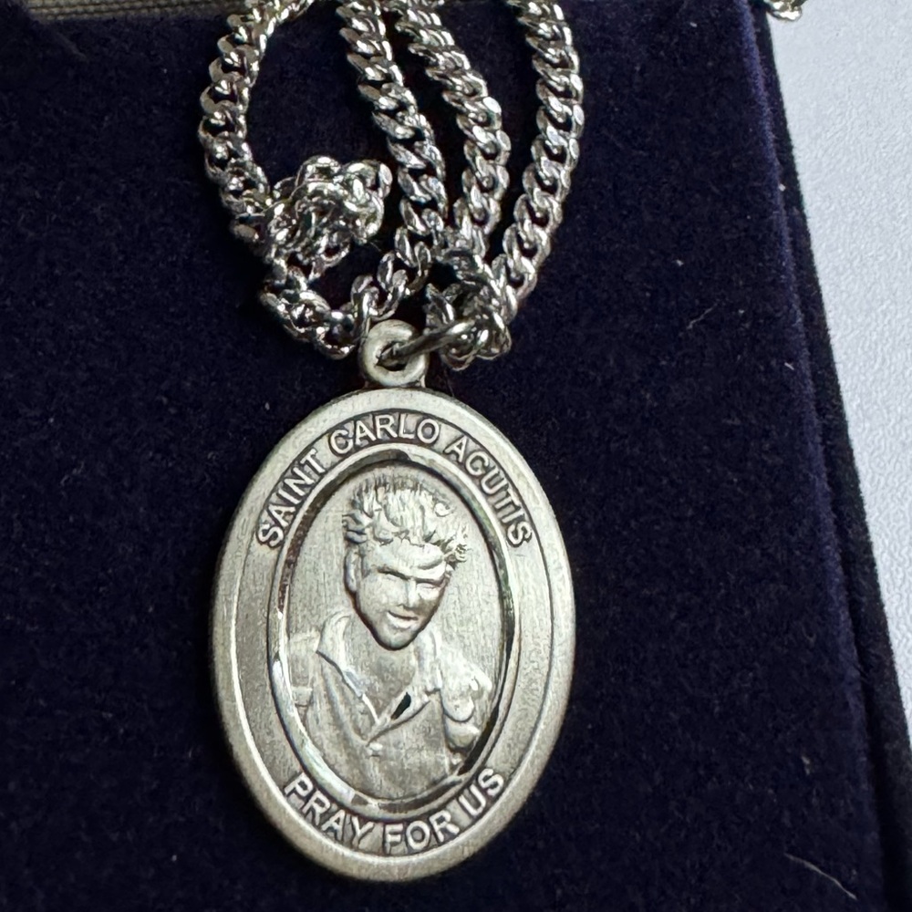 New Silver Saint Carlo Acutis Pendant Necklace